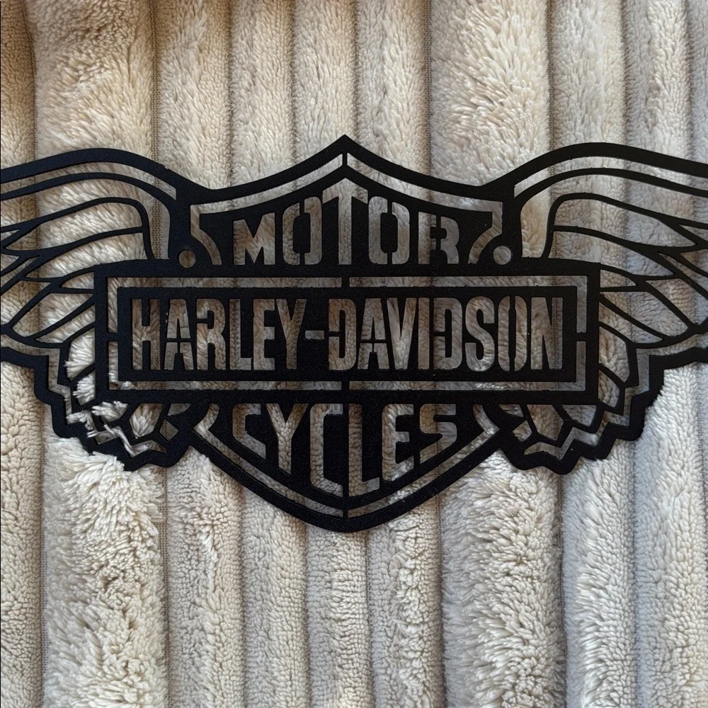 Brand New Harley-Davidson Black Metal Wall Art Motorcycle Biker Garage Office